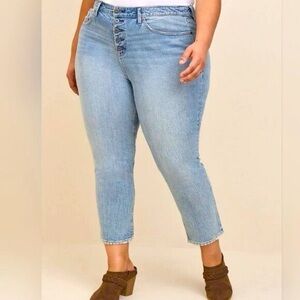 Torrid Light Blue Button-Fly straight light wash Jeans